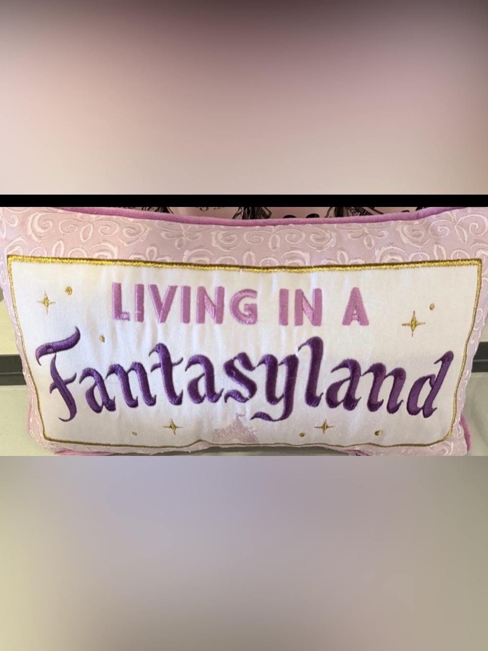 Disney 'Living in a Fantasyland' Accent Pillow - Pink & Purple